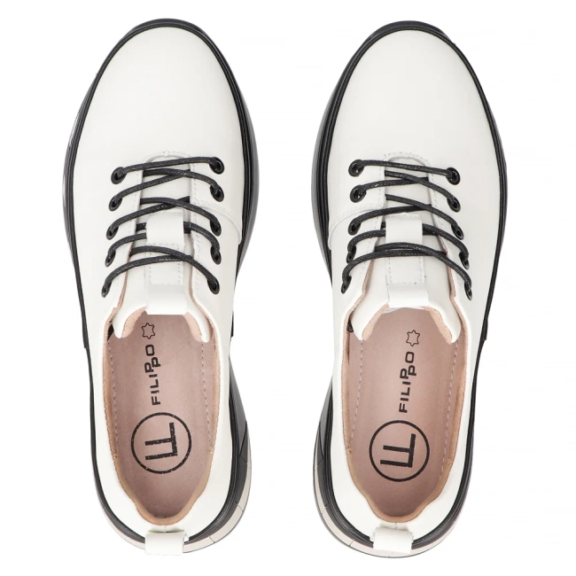 Skórzane sneakersy Filippo DP6427/25 LT BE jasnobeżowe