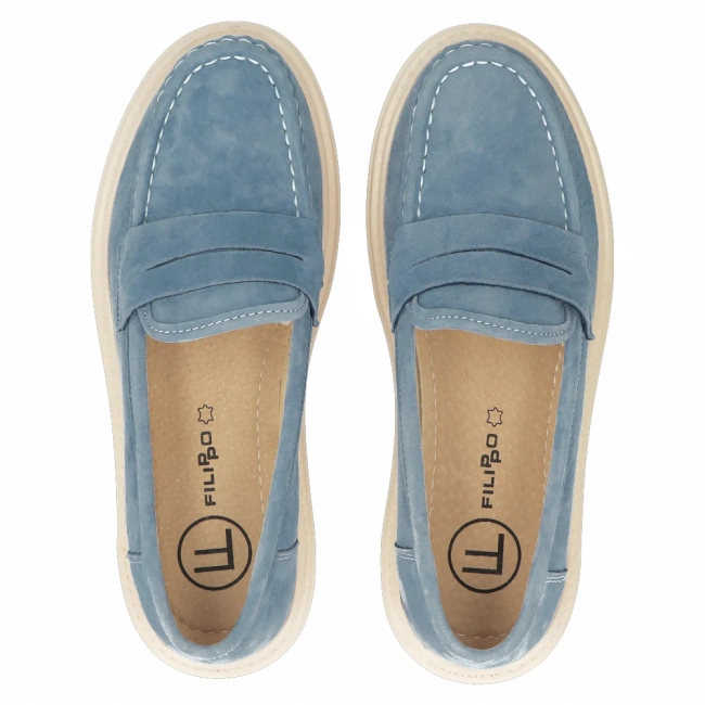 Leather shoes Filippo DP6152/24 BL blue
