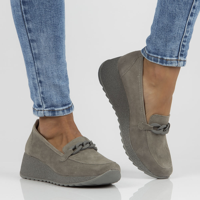 Leather shoes Filippo DP3632/22 GR grey