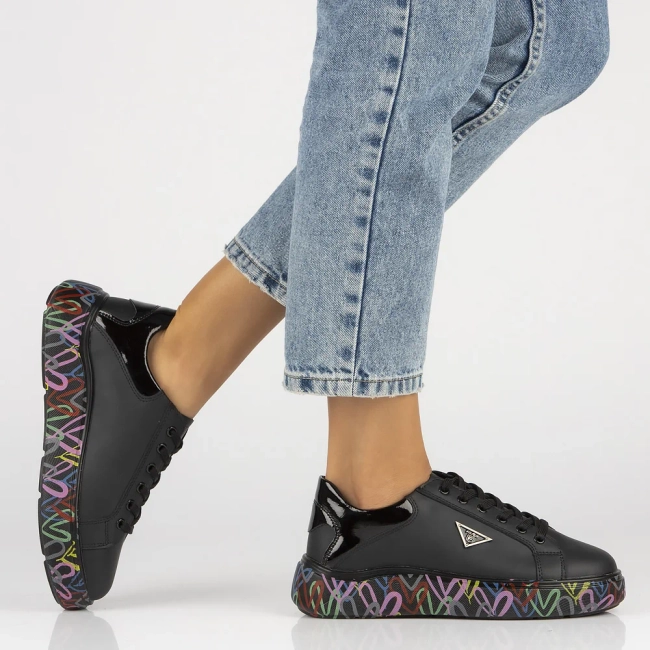 Skórzane sneakersy Filippo DP4480/24 BK MLT czarne