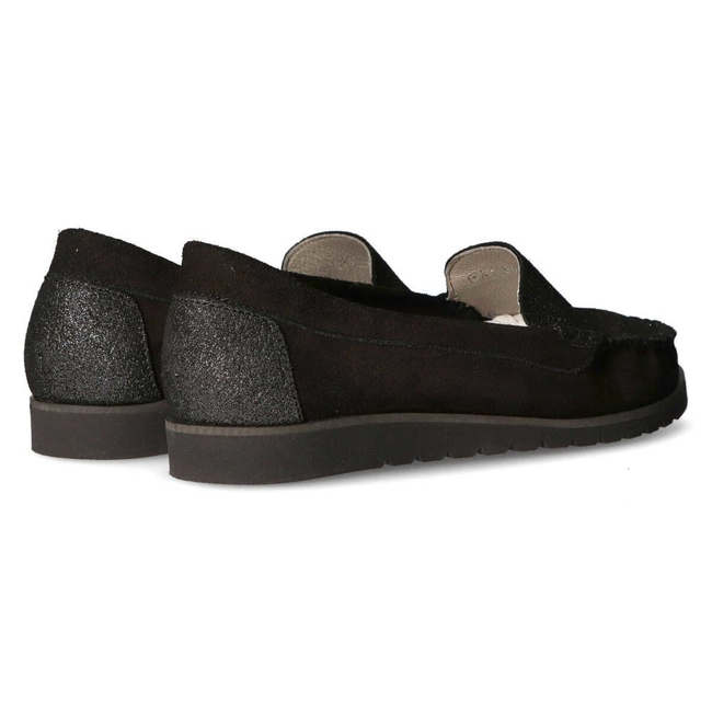 Mokasyny Filippo 10065 w.czarny + srebrny brokat