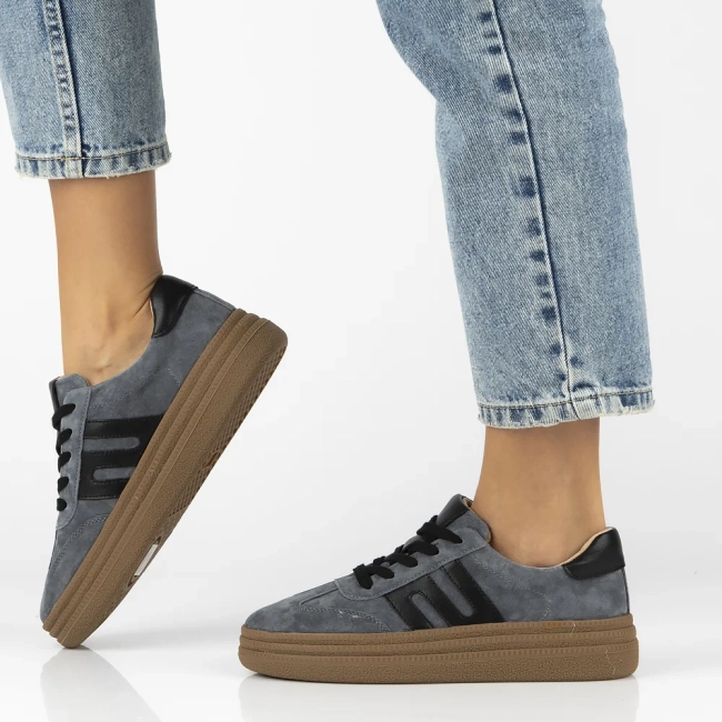 Leather sneakers Filippo DP7114/25 BL blue