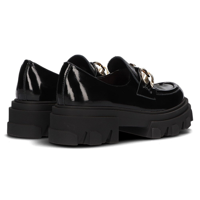 Leather shoes Filippo 20083 black lacquered