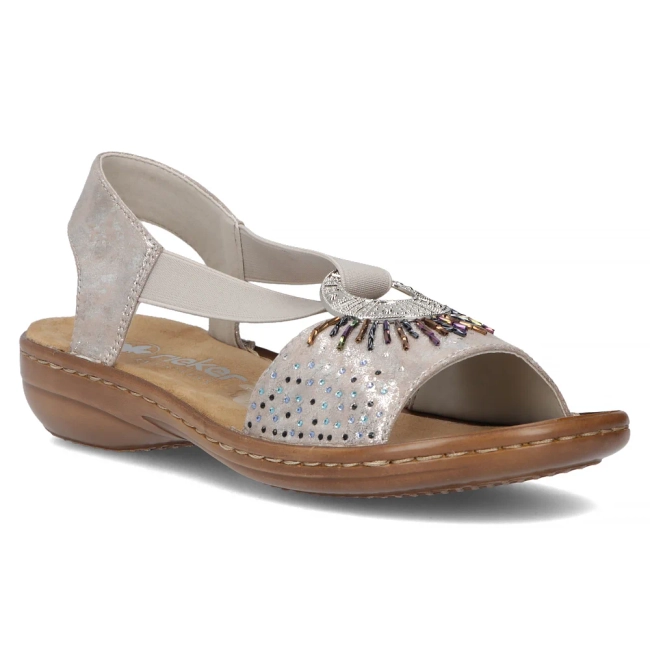 Sandały Rieker 60880-90 metalik