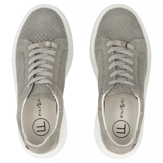 Skórzane sneakersy Filippo DP7675/26 GR szare