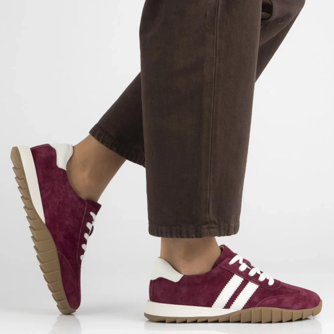 Skórzane sneakersy Filippo DP7534/26 BG bordowe