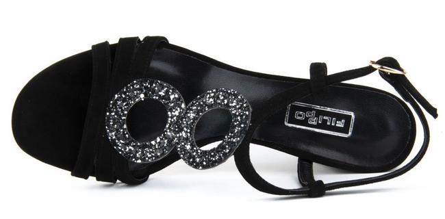 Sandały Filippo 1453 czarny zamsz