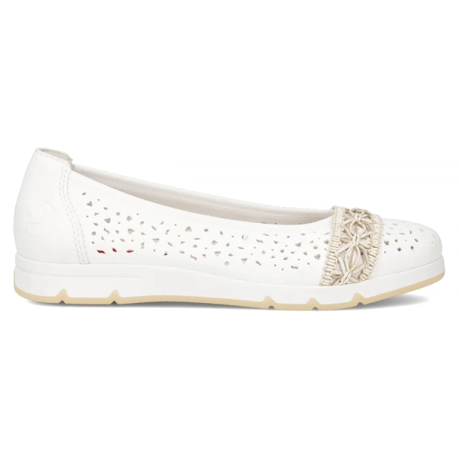 Baleriny Rieker L3062-80 białe