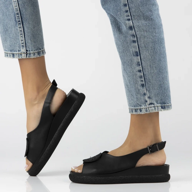 Leather sandals Filippo DS6984/25 BK black