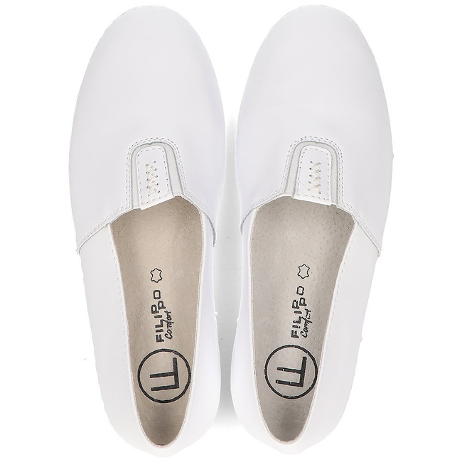 Leather slip-on shoes Filippo DP2134/21 WH white