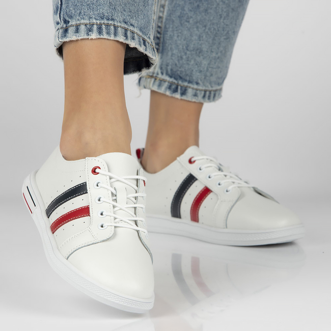 Skórzane półbuty Filippo DP4478/23 WH NV białe