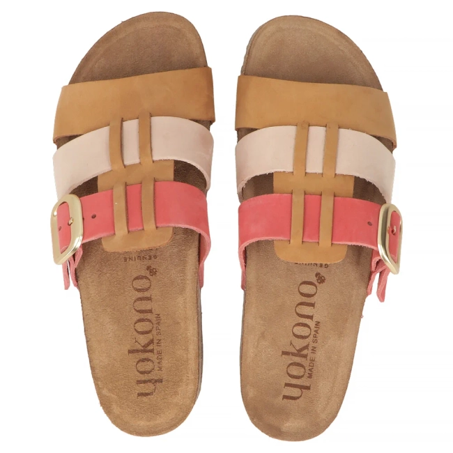 Leather flip-flops Yokono JERBA-137 NOBUCK MULT FU multicolor