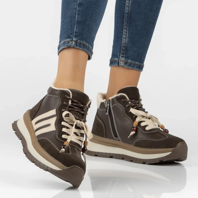 Leather platform ankle boots Filippo DBT8064/26 D BR brown