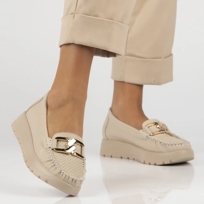 Leather loafers Filippo DP6827/25 BE beige