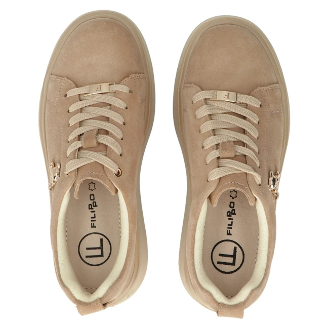 Leather sneakers Filippo DP6246/24 BE beige