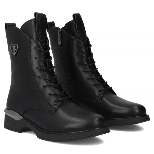 Leather ankle boots Filippo DBT7199/25 BK black