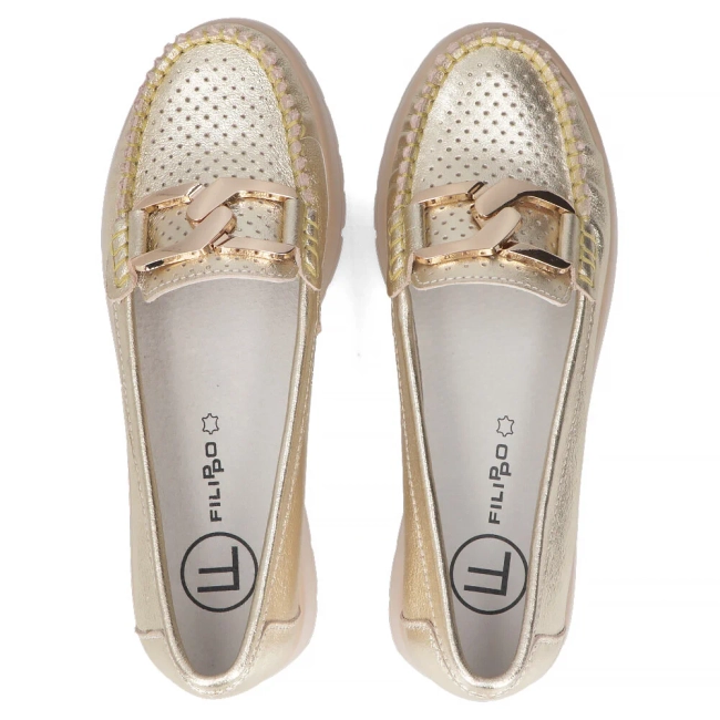 Leather loafers Filippo DP6827/25 GO gold