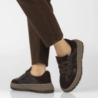 Skórzane sneakersy Filippo DP7978/26 BR brązowe