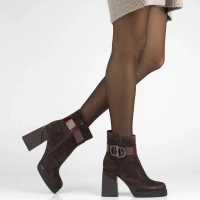 Leather ankle boots Filippo DBT7183/25 BG burgundy