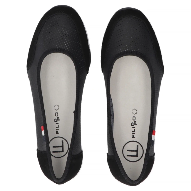 Leather ballerinas Filippo DP142/25 BK black