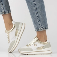 Leather sneakers Filippo DP6858/25 WH GO white gold