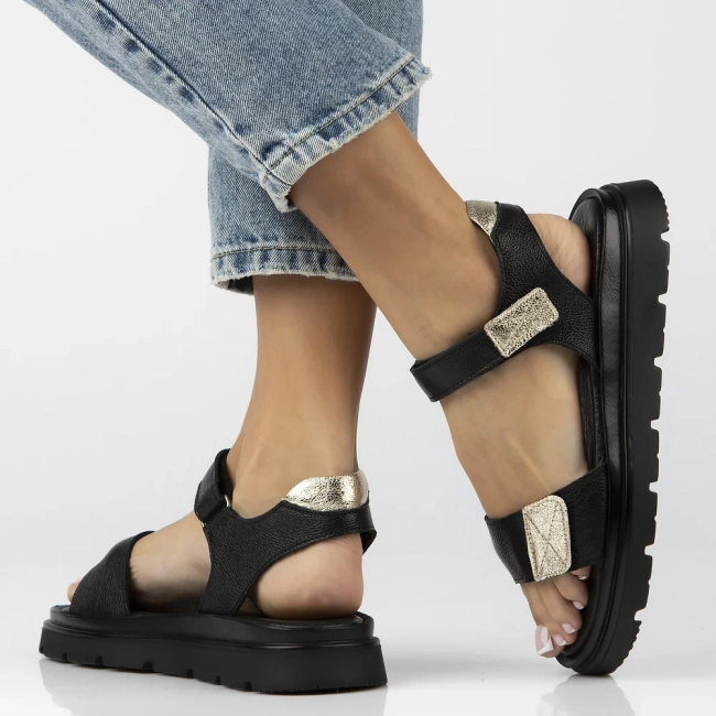 Skórzane sandały Filippo 40443 czarne