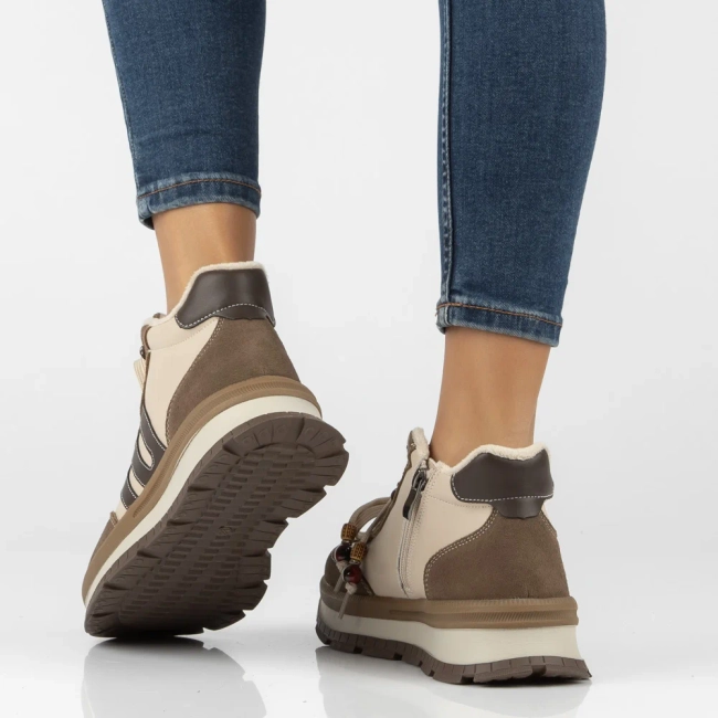 Leather platform ankle boots Filippo DBT8064/26 BE beige