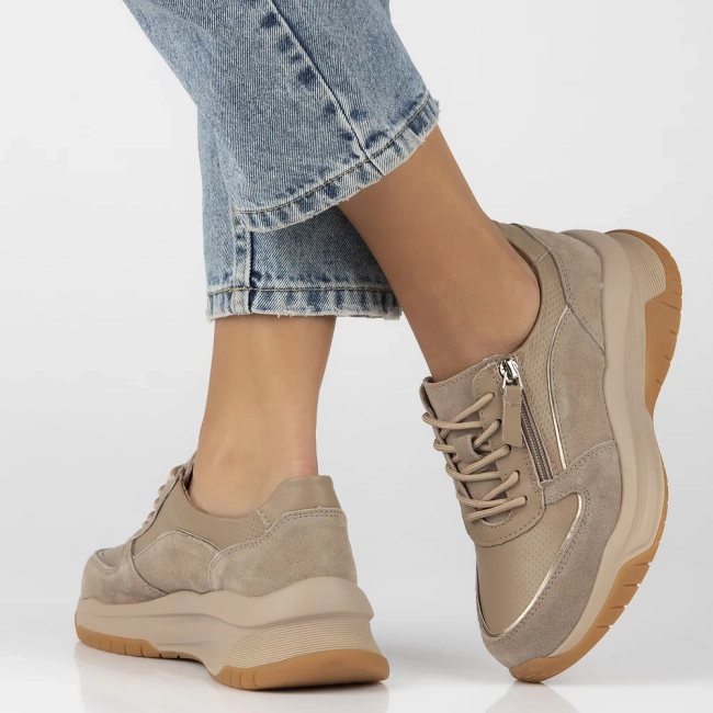 Leather sneakers Filippo DP6435/24 TP taupe