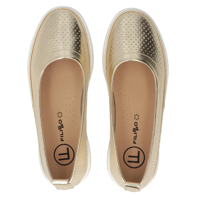 Leather ballerinas Filippo DP7008/25 GO gold