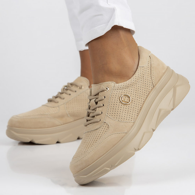 Skórzane Sneakersy Filippo DP2138/22 BE BE beżowe