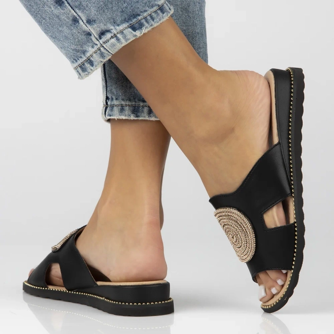 Leather flip-flops Filippo DK7041/25 BK black