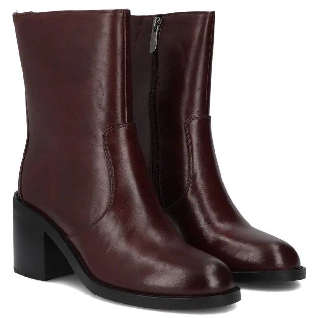 Leather ankle boots Filippo DBT7355/25 BG burgundy