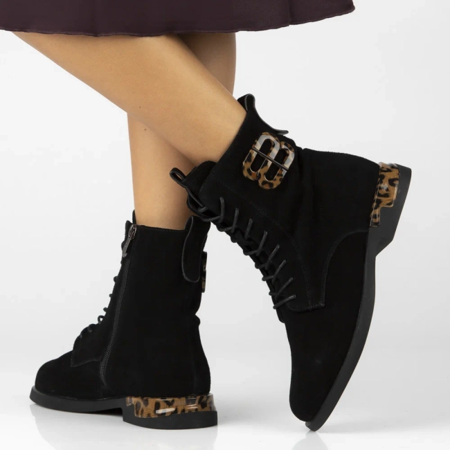 Skórzane botki Filippo DBT7232/25 BK czarne