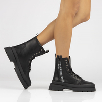 Skórzane botki typu workery Filippo DBT4153/22 BK czarne