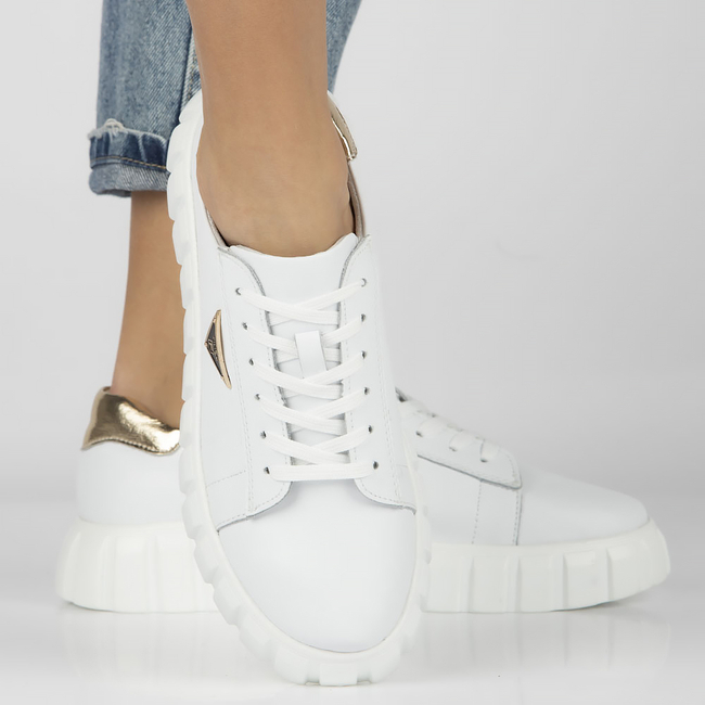 Skórzane sneakersy Filippo DP4138/23 WH białe