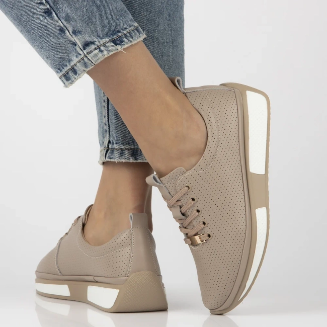 Leather sneakers Filippo DP6740/25 BE beige