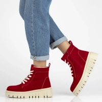Leather ankle boots Filippo DBT7267/25 RD red