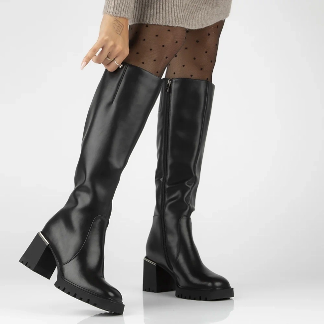 Leather boots Filippo DKZ6410/25 BK black