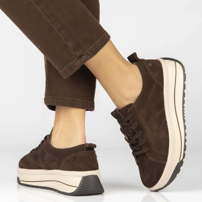 Skórzane sneakersy Filippo DP7959/26 D BR brązowe