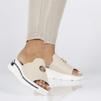 Leather slippers Filippo DK3872/22 BE beige