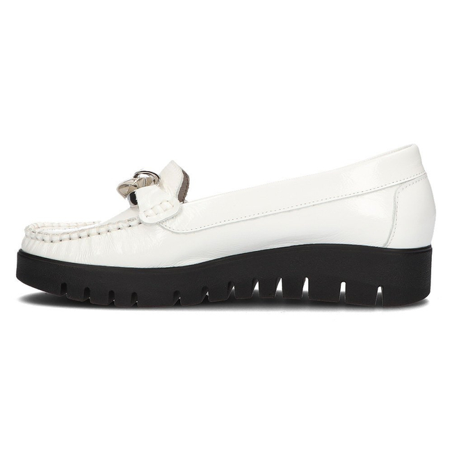 leather loafers Filippo 10133 white lacquered