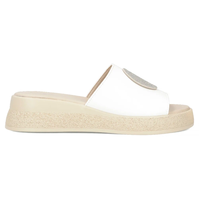 Skórzane klapki Filippo DK6987/25 WH białe