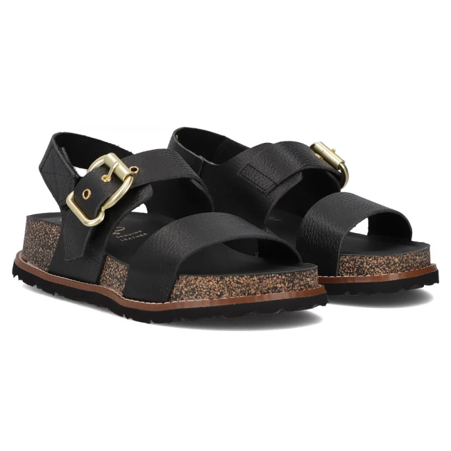 Skórzane sandały Yokono OCA-254 OPAK NEGRO czarne