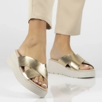 Leather flip-flops Filippo DK6707/25 GO gold