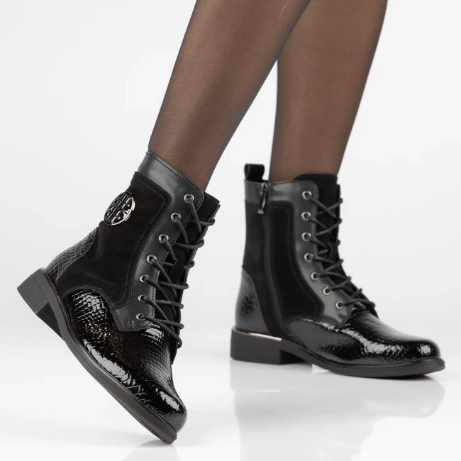 Leather ankle boots Filippo DBT4917/23 BK CR black