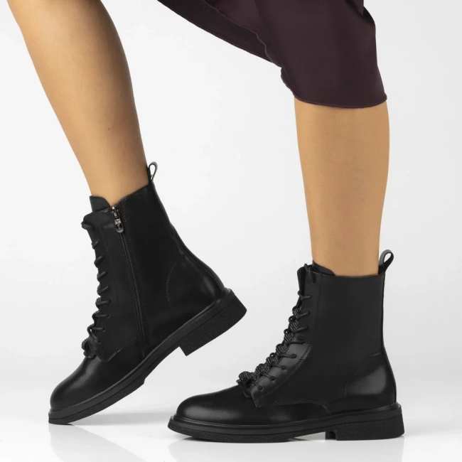 Skórzane botki Filippo DBT7250/25 BK czarne