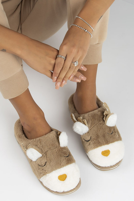 Slippers reindeer beige YL30