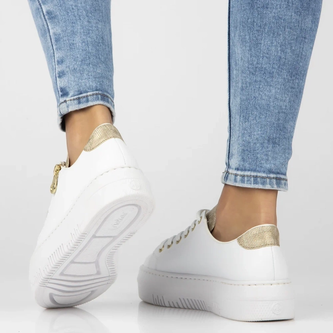 Leather sneakers Rieker M1921-80 white