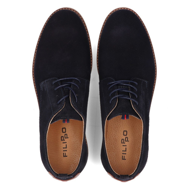 Leather shoes Filippo 5385-1 navy blue