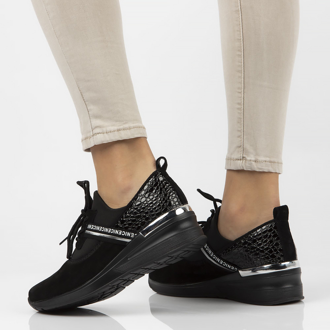 Leather sneakers Filippo DP1388/22 BK BK black